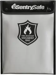 Sentrysafe Fire and Water Resistant Bag with Zipper for Documents, 1.5" X 11"...