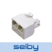 Avico Telephone Adaptor Splitter US Modular Plug to 2 US Modular Sockets Doubler