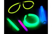 12x Glow in the Dark Product Sticks Glass Bracelets Hook Lanyard Fun Party Decor