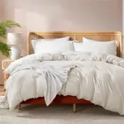 Nestl Off White California King Duvet Cover Sets - Soft Double Brushed Cal Ki...