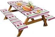 Outdoor Picnic Table Cover | Elastic Picnic Table Cover | Waterproof Picnic Table Cover, Heavy-Duty Table Cover, Picnic Table and Bench Covers, Table Cover for Camping