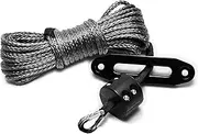 Winch Rope Tow Recovery Kit 1/4" x 50ft 10000LBS Line Cable with Protective Sleeve Fairlead Stopperwo(with 6inch Winch)