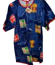 MATCH MATES Apron NOW! DESIGNS SAN FRANCISCO Denim Look Patchwork HIPPIES Vtg