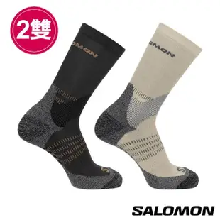 【salomon官方直營】X ULTRA ACCESS 健行襪 烏木黑/灰白(2入組)