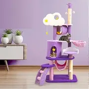 Furbulous Star and Moon Attractive Cat Tree Scratching Post with Hanging Toys and Luxury Condo, 160 cm