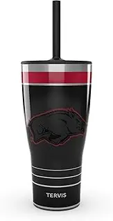 Tervis Traveler Arkansas Razorbacks - Night Game Triple Walled Insulated Tumbler Travel Cup Keeps Drinks Cold & Hot, 30oz Straw Lid, Stainless Steel