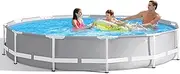 Round Pipe Rack Pool Set, Above Ground Swimming Pool with Filter Pump, Backyard Pool Summer Water Games Center, 300 * 75CM