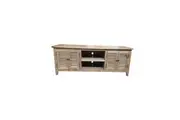 MF Oak Louvre Solid Timber 4 Door Entertainment Unit
