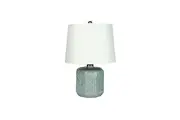Embossed Ceramic Lamp With Harp Shade