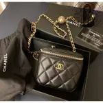 精品 CHANEL 爆款 黑色 小羊皮 金球鍊 MINI 小方盒包 AP1447 現貨