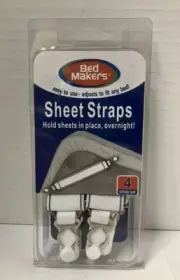 Bed Makers Adjustable Elastic Sheet Straps for Any Bed - Pack of 4