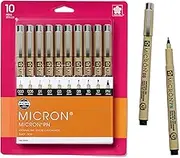 SAKURA Pigma Micron Fineliner Pens - Archival Black Ink Pens - Pens for Writing, Drawing, or Journaling - Assorted Point Sizes - 10 Pack