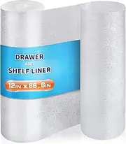 Shelf Liners 12"x86.6" Kitchen Cabinets Refrigerator Liners Waterproof & Oil-Proof Kitchen Cupboard Liner Plastic Drawer Mats EVA Material Non Adhesive Fridge Liner, Clear