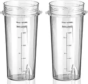 470ml/16oz Cups for Ninja 700W Slim Blender QB3001UKS BL770 BL780 BL660 BL740 BL810, Replacement Parts for Nutri Ninja 1100W/1200w/1500w Series Blenders (2 Pack)