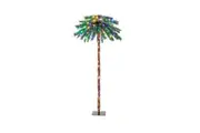 Costway 1.8m Christmas Tree Artificial Palm Tree Xmas Decorations LED Color Lights Indoor Holiday Home Decor