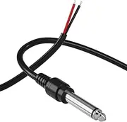 SIOCEN Replacement 6.35mm Male Plug to Bare Wire Open End TS 2 Pole Mono 1/4" 6.35mm Plug Jack Connector Audio Cable for Microphone Speaker Cable Repair 1FT