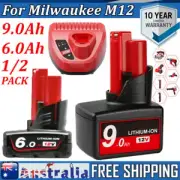 For Milwaukee M12 12V Battery XC 6.0 9000mAh M12B2 M12B4 M12B5 M12B6 48-11-2401