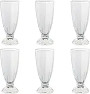 6Pcs Milkshake Glasses Clear Old Fashioned Soda Sundae Dessert Glasses Footed Elegant Glass Ice Cream Cups Fruit Parfait Cups Trifle Party Glass Pudding Cup for Sundae,Snack,Cereal,Fruit,
