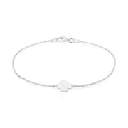 Zamel's Sterling Silver 19 cm Clover Enamel Bracelet Women's Jewellery