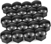 MUCKLILY Protective Screw Covers for Bike Car Small Decorative Screw Cap Set 40Pcs Hexagon Socket 2Pcs Clips Black Seal Decorate