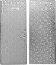 Daiilg 2PCS Diamond Sharpening Stone, Whetstone Honeycomb Diamond Sharpener Plate with Non-Slip Base(400/1000 Grit)