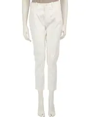 White Slim Leg Tailored Trousers