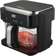 Healthy Choice 6L Glass Digital Air Fryer with High-End Touch Panel, Food-Grade Tempered Glass Basket, 10 Presets, Manual & Defrost Modes, Temp Range 65°C–200°C - Black