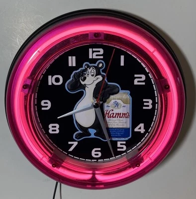Hamm’s Beer nostalgic logo neon clock