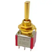 NEW (1) On-On-On Mini Switch DPDT 3-way Bass or Guitar - Made in Japan - GOLD