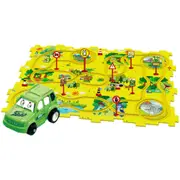 DIY Car Track Puzzle Play Set With A Cute Vehicle Preschool Educational Montessori Toy