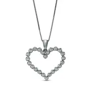 0.5 CT. T.W. Certified Lab-Created Diamond Heart Pendant in 14K White Gold (F/SI2)