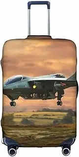 [Pvinnk] Aircraft Fighter Jets Print Protective Luggage Cover Elastic Washable Suitcase Protector Travel Gear Protector, White, Small