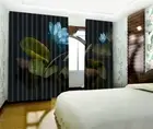 3D Blue Lotus 43 Blockout Photo Curtain Print Curtains Drapes Fabric Window AU