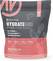 HydrateOne, Electrolyte Drink Mix On-The-Go | Watermelon, 30 Servings
