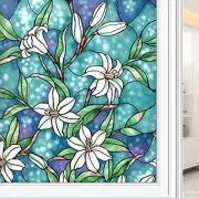 Stained Glass Window Privacy Film Frosted Decorative Glass Film, 17.7"x118"