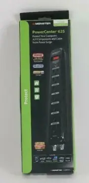 Monster 122431-00 Essentials Power Center 625 7-Outlet AC Strip Surge Protector