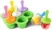 Custelen BPA-Free Silicone Popsicle Molds with Storage Container - Green Ice Pop Molds for Homemade Food and Kids DIY Ice Cream