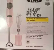 Bella Pink Immersion Blender With Whisk 250 Watt 2 Speed New