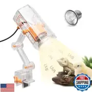AZV Reptile Heat Lamp, UVA UVB Turtle Basking Spot Light with Clamp, Adjustab