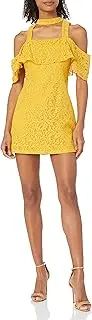 [MinkPink] Women's Enchantress Frill Cold Shoulder Lace Dress