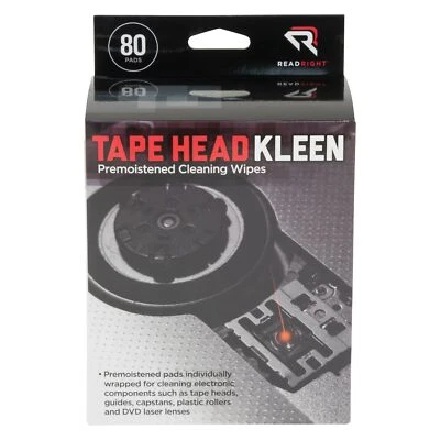 Read Right Tape Head Cleaning Pads 80 Pack Pre Saturated Alcohol Pads
