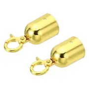 1.6" Stanchion Rope End Stopper, 2pcs Cord End Caps Barrier Rope End Cap, Golden