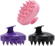 3 Pcs Silicone Hair Scalp Massager Shampoo Brush Scalp Scrubber Hair Cleansing B