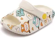 [LONSOEN] Kids Summer Clogs Boys Girls Slide Sandals Adjustable Toddler Indoor Outdoor Slippers Children Beach Pool Shoes