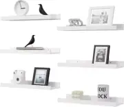 6 PACK Floating Shelves, Black Wall Shelves, Display Shelves for Wall Decor