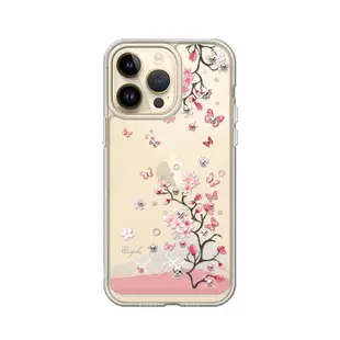 apbs iPhone 14 Pro Max/14 Pro/14 Plus/14 防震雙料水晶彩鑽手機殼-日本櫻