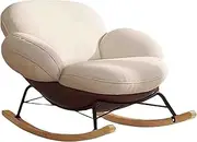 Rocking Recliner Chair Nursery Chair Flannel Material, Antti-Dumping Structure, Detachable Seat Bag, Comfy Reading Chair, for Living Room Bedroom(Brown)