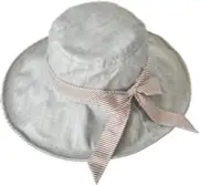 SOMALER Sun Hats for Women Roll-up Wide Brim One Size, Light Grey Cotton
