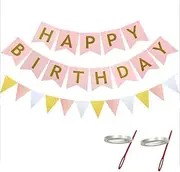 Happy Birthday Banner Triangle Flags Banner Happy Birthday Sign Swallowtail Flag Hanging Party Decoration Decorations for Birthday Party Supplies Happy Birthday Party Supplies for Girls Boys DIY