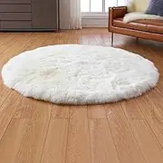 Round Sheepskin Rug Real Sheepskin Throw Genuine Sheepskin Circle Rug Large Circular Sheepskin Rug(100X100cm)